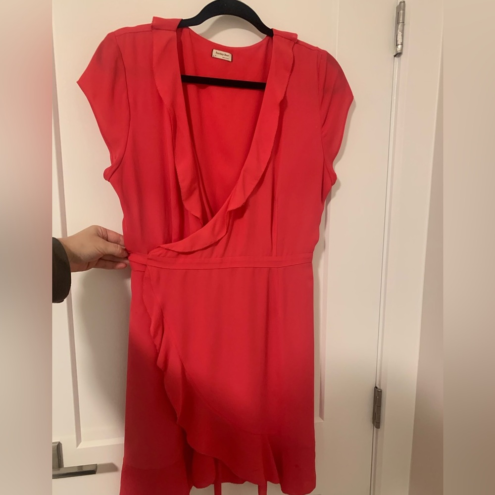 Aritzia Sunday Best Savoy Dress Bright Pink